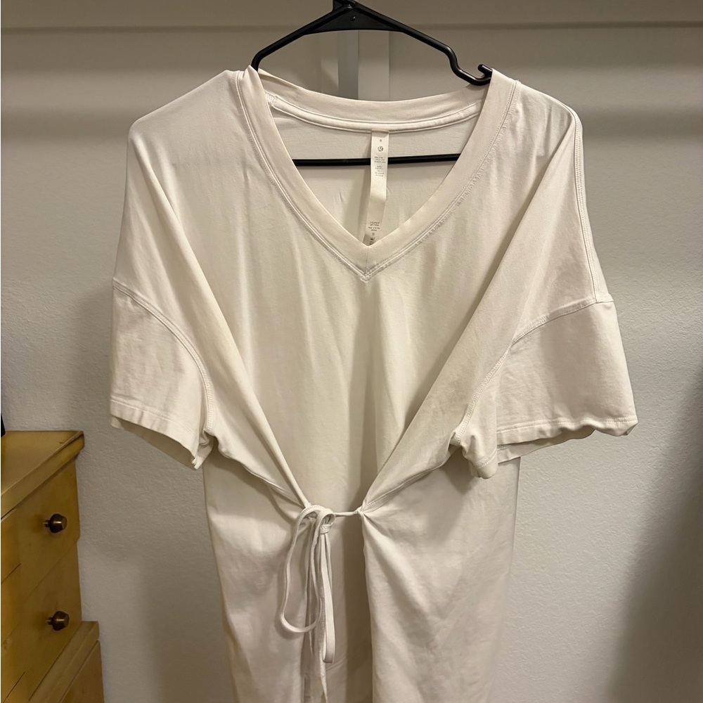 lululemon athletica White Tie-Front Blouse